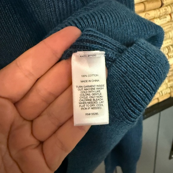 Express Blue 1/4 zip 100% cotton sweater size XL - Picture 5 of 6